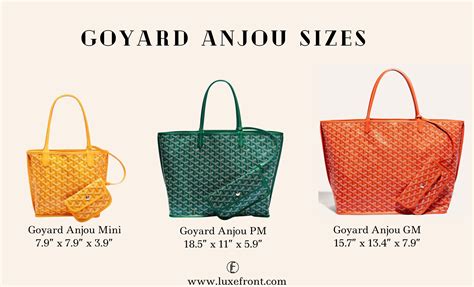 anjou bag goyard price|Goyard bag size comparison.